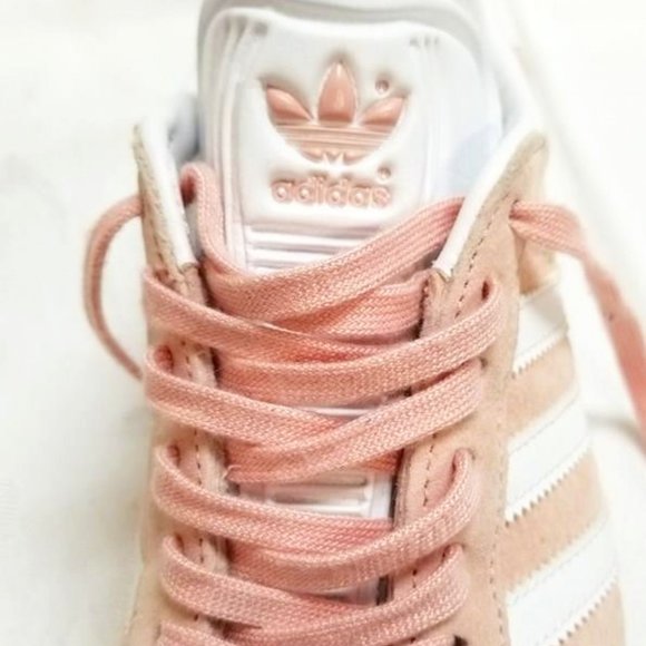 Adidas Women's Size 6 Pink/White Suede Leather Sneaker Shoes BA9600 - Picture 7 of 9